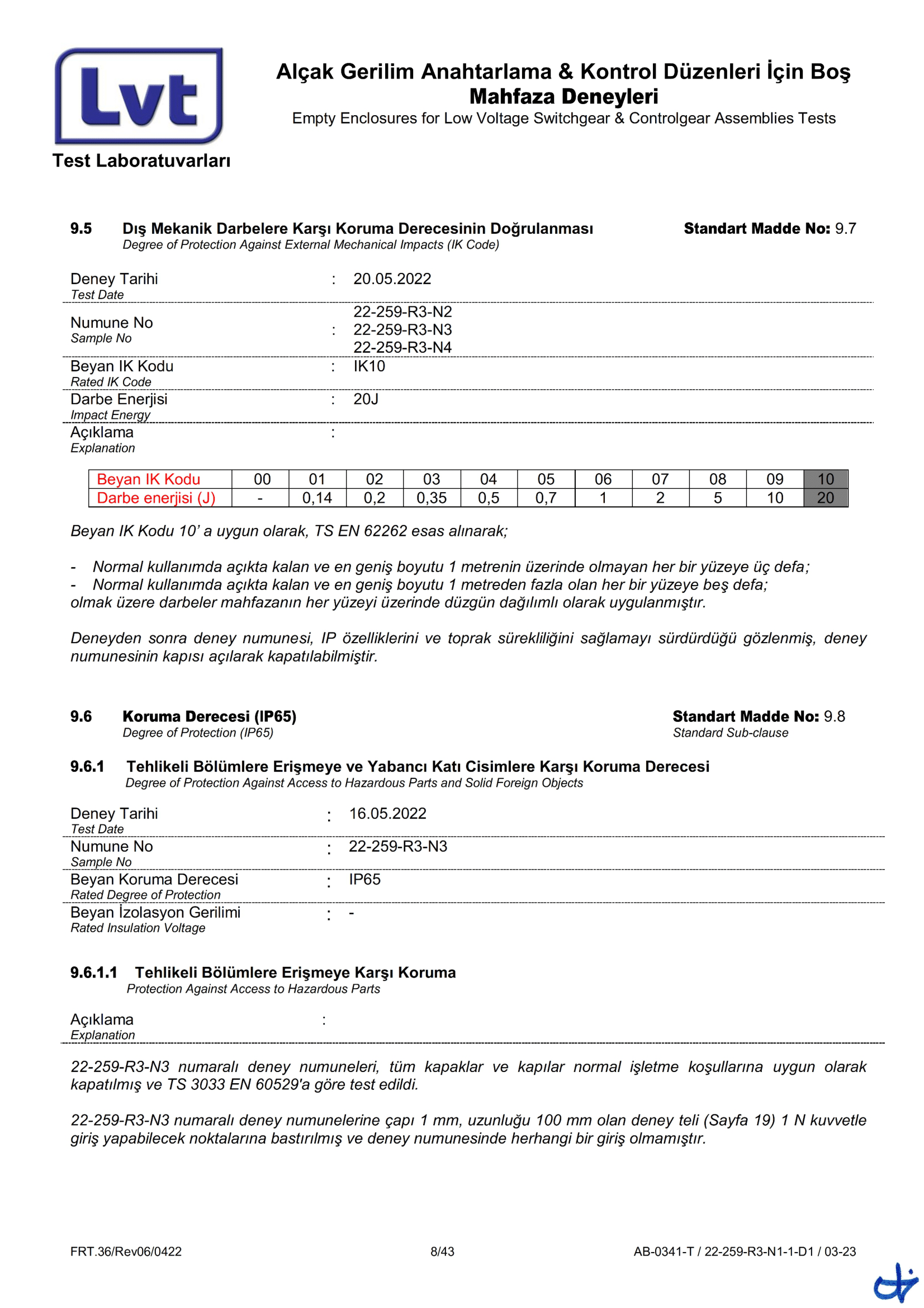 Epron TS EN 62208 Boş Muhafaza (22-259-R3 Rapor)-08