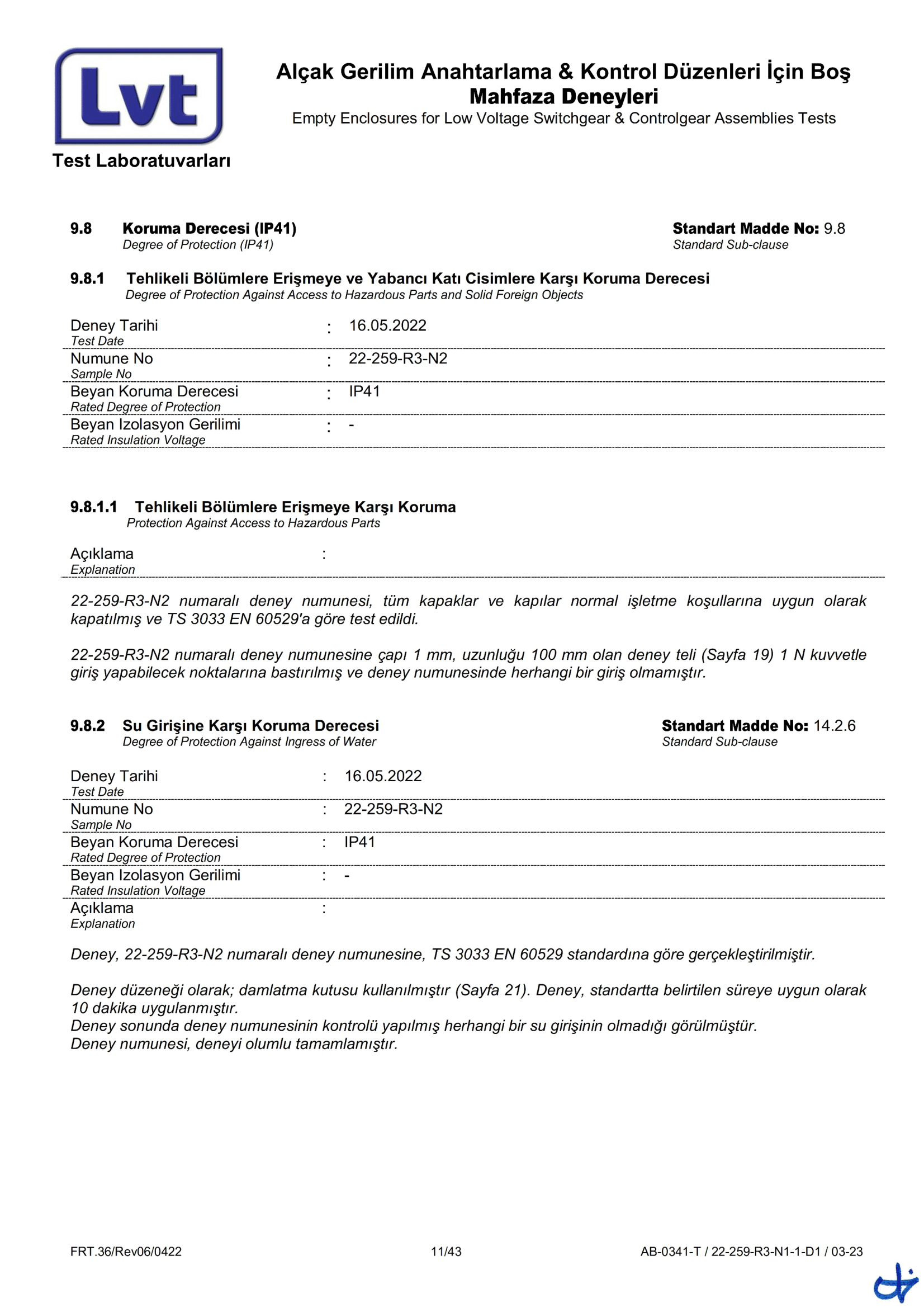 Epron TS EN 62208 Boş Muhafaza (22-259-R3 Rapor)-11