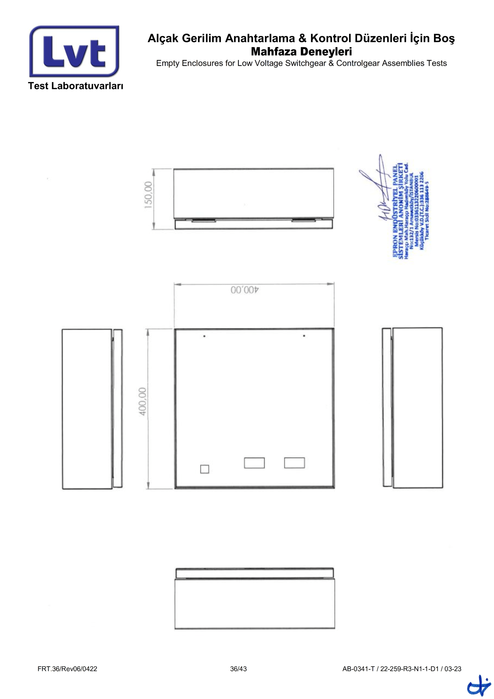 Epron TS EN 62208 Boş Muhafaza (22-259-R3 Rapor)-36