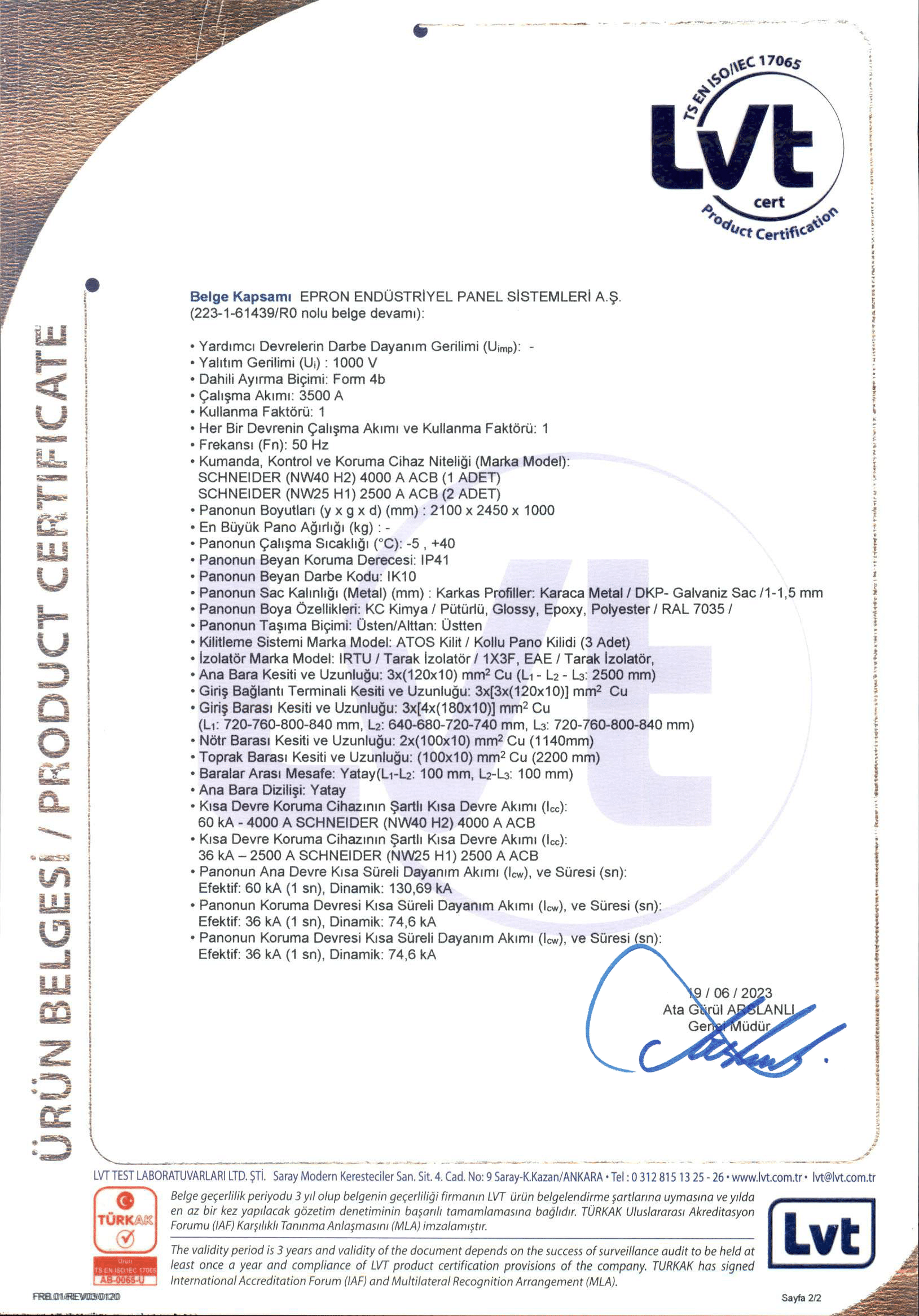 Epron TS EN IEC 61439 4000A Schneider (223-1-61439-R0) TR-2